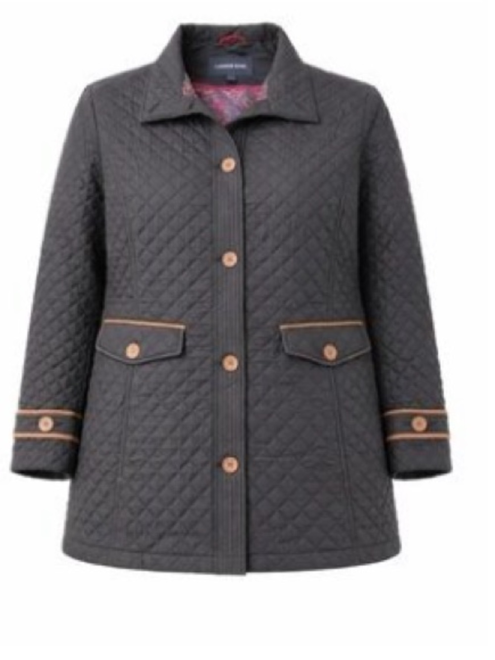 Lands End black diamond quilted jacket Black Coat Riding primaloft Winter XL